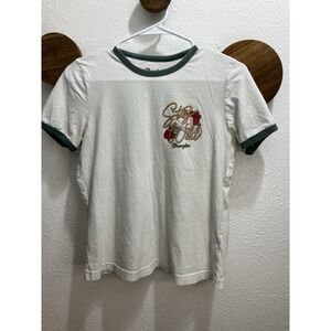 Wrangler Stay Wild 100% Cotton White Ringer Tee Size Medium Western Cowgirl